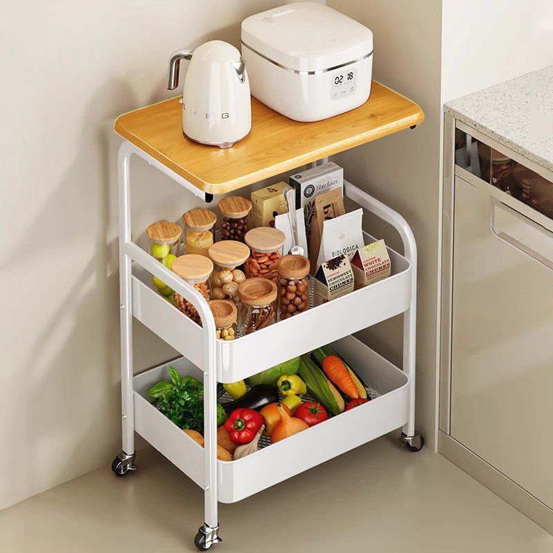 Small Cart Storage Rack Kitchen Floor-Standing Living Room Snack Multi-Layer Table Board Multifunctional Mobile Storage