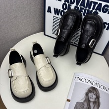 乐福鞋女2025新款时尚百搭小皮鞋女英伦学院风粗跟春秋单鞋女厚底