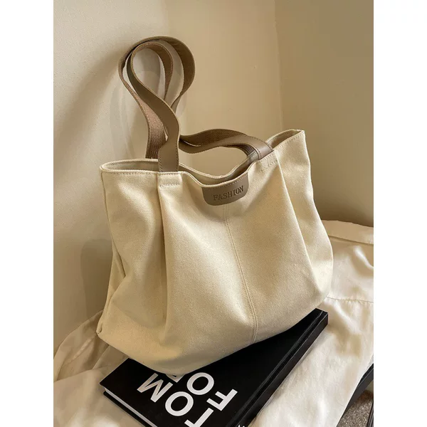 Large Capacity canvas bag for women 2023 autumn and winter fashion casual shoulder handbag student class commuter tote bag