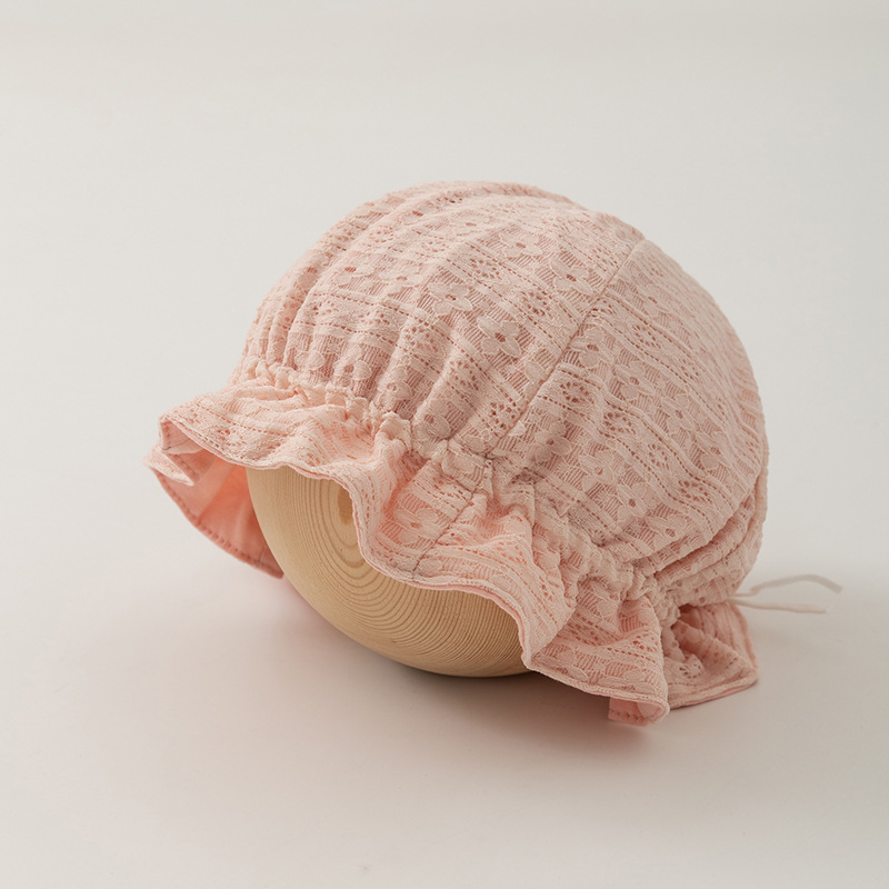 Sombrero de encaje princesa coreana primavera y otoño sombrero de bebé femenino ajustable de 1 año al aire libre sombrero de pescador para niños pequeños