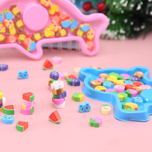 Cartoon Tray Eraser Cute Creative Children's Small Eraser Student Reward Gift Christmas Tree Eraser Wholesale