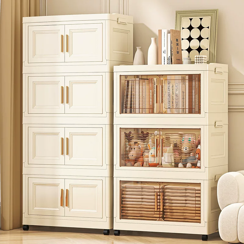 Storage cabinet storage cabinet household living room snacks toy storage cabinet without installation foldable children's baby Xichen