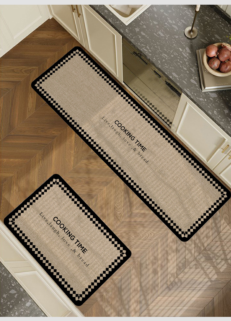 Tappetino da cucina moderno, semplice, lavabile, resistente allo sporco, assorbente, antiscivolo, assorbente per pavimenti oleosi, lavabile e gratuito._voghion.com