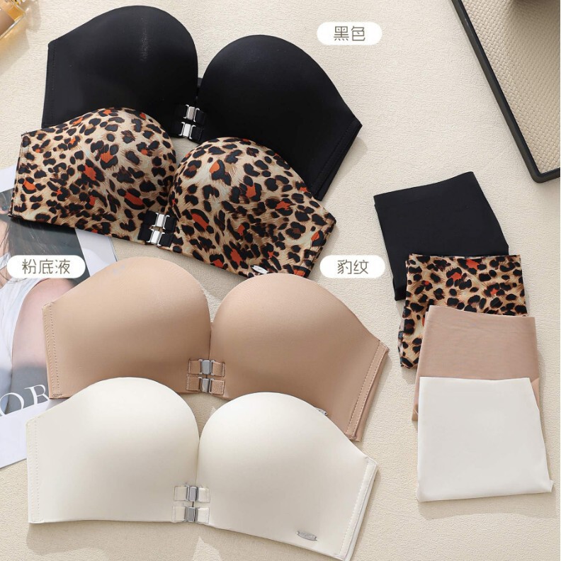 K16 #   Original Small-Breasted Beautiful Back Magnetic Double Front Buckle Palm Rest Push-Up Bra Without Rims Push-Up Adjustable Bra