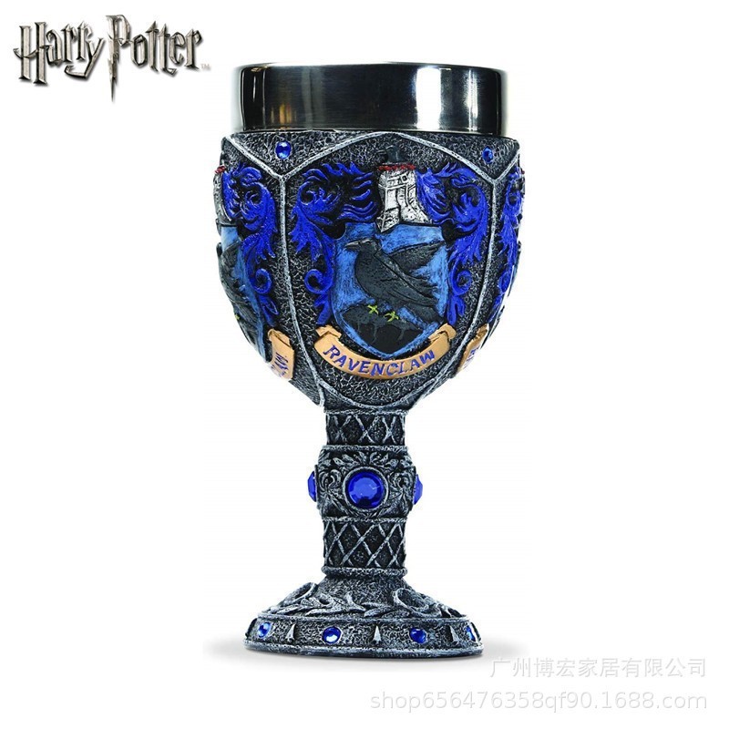 哈利波特二代啤酒杯高脚杯不锈钢杯纪念品哈利波特四大魔法学院杯|undefined