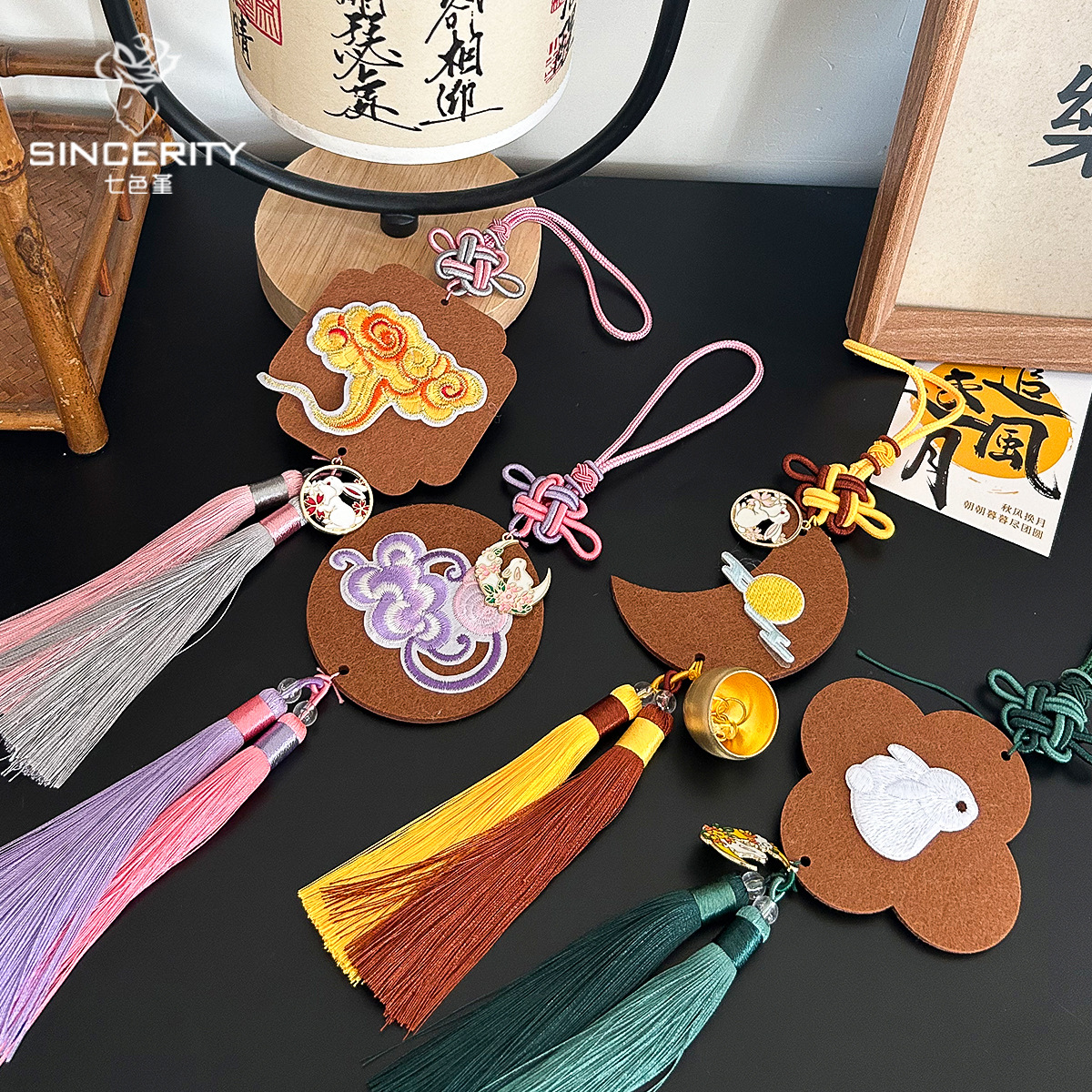 Paquete del Festival del Medio Otoño de siete colores de cordier decoración colgante embalaje de flores diy hecha a mano materiales de florista