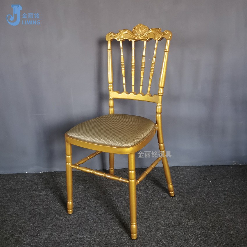 Fábrica al por mayor Silla de bambú boda Hotel metal silla trasera Europea al aire libre boda silla restaurante Silla de comedor