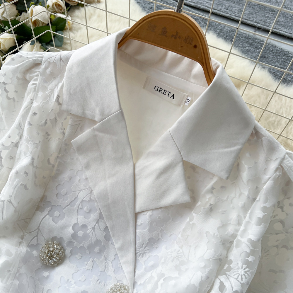 French Style Elegant V Neck Floral Dress, Korean Style, Long Sleeves, Lapel Collar, Fitted Waist, A Line Long Skirt, Sophisticated And Suitable For Commuting._ecoleips.com