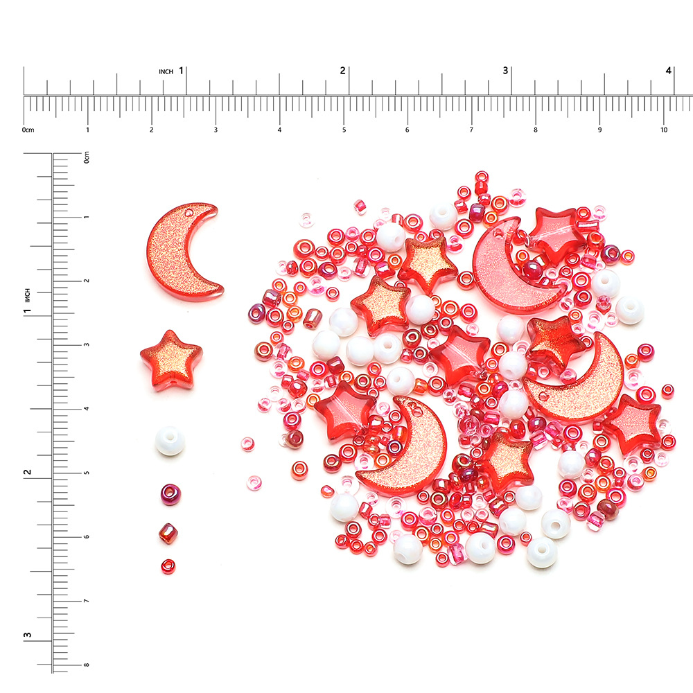 1 Set 12 * 16mm Diameter 10mm Diameter 4mm Glass Glass Round Star Moon Beads display picture 4