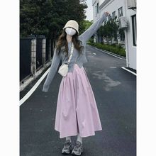 长袖两件套装毛衣针织连衣裙子早秋季新款女装穿搭长裙小个子