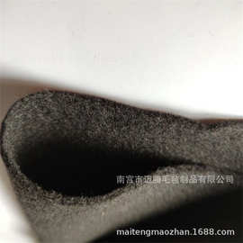 4mm毛粘面料 3mm黑色涤纶不织布 350g烫平内衬垫用戟绒布织布面料
