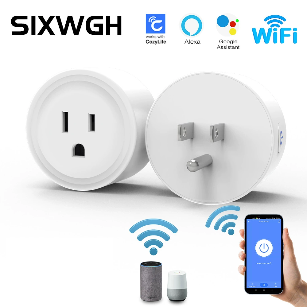 Умная розетка с Wi‑Fi, управление через приложение, таймер, Cozylife поддерживает голосовые колонки Alexa, беспроводная
