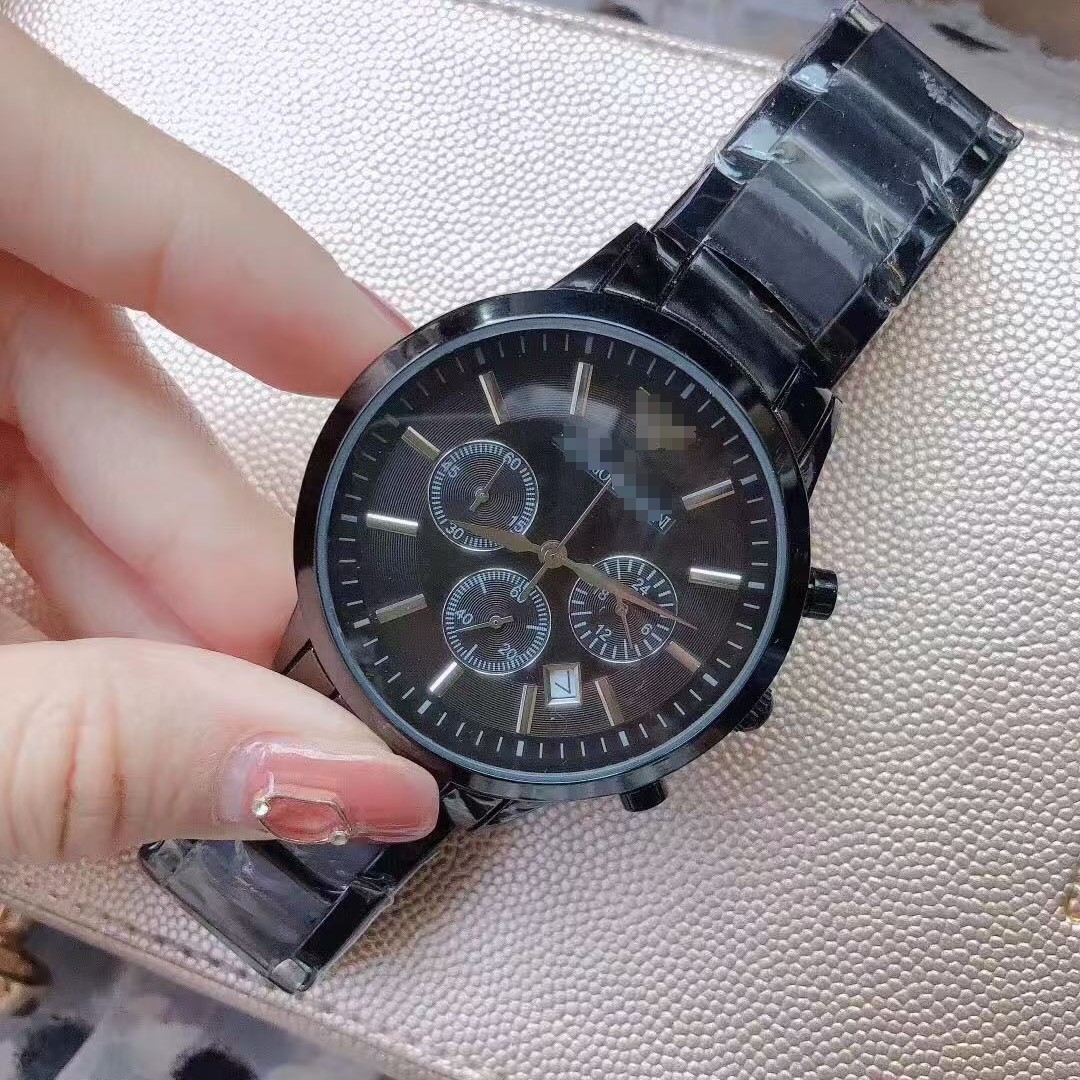 Amma Pointer Ni Three-Eye Multi-Function Business Quartz Watch Stainless Steel Band Quartz Watch Men's Manufacturer Wholesale