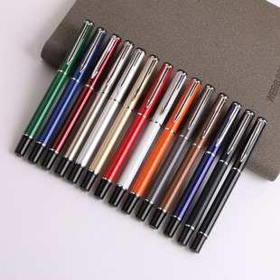 Spot Metal Signature Pen Black Orb Pen Business Gel Pen Advertising Gift Pen Can Be Engraved with Customized Logo