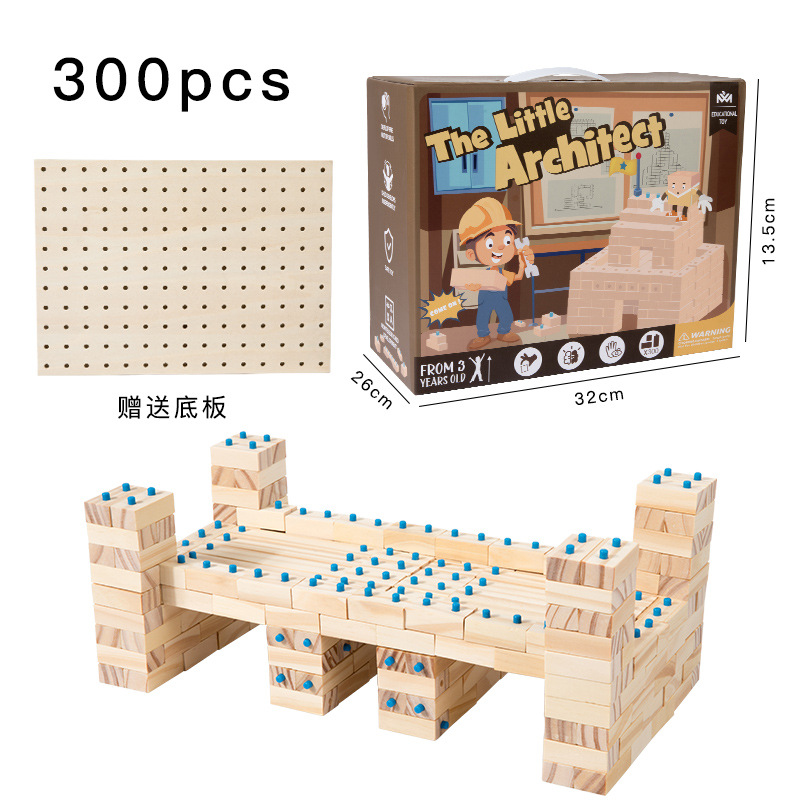 Bloques de construcción de madera para niños ensamblaje creativo de bloques de construcción de construcción puzzle de construcción de mano juegos cerebrales