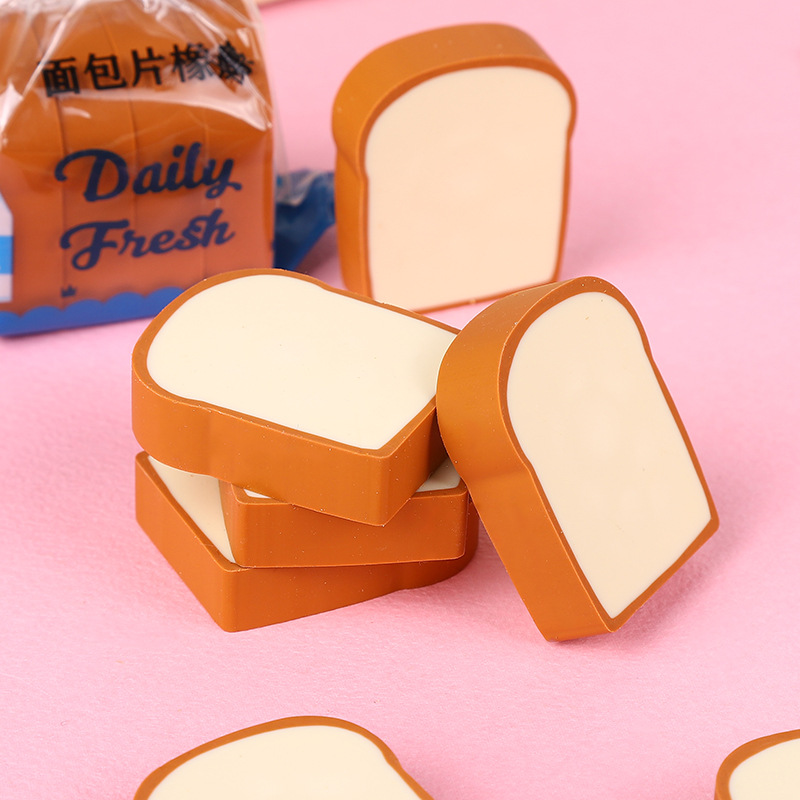 Learning Occasion Creative Cartoon Toast Bread Eraser Student Modified Eraser Clean Large Eraser Children's Prizes