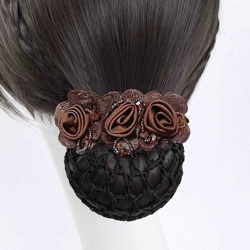 Tocado flor mujer trabajo profesional pelo red azafata pelo updo enfermera pelo especial updo tocado Banco de trabajo neto bolsillo accesorios para el cabello