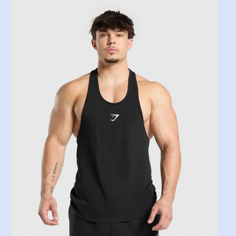 Gymshark New Men's Slim Sports Leisure Running Fitness Exercise Basketball Quick-Drying Elastic Sleeveless Vest