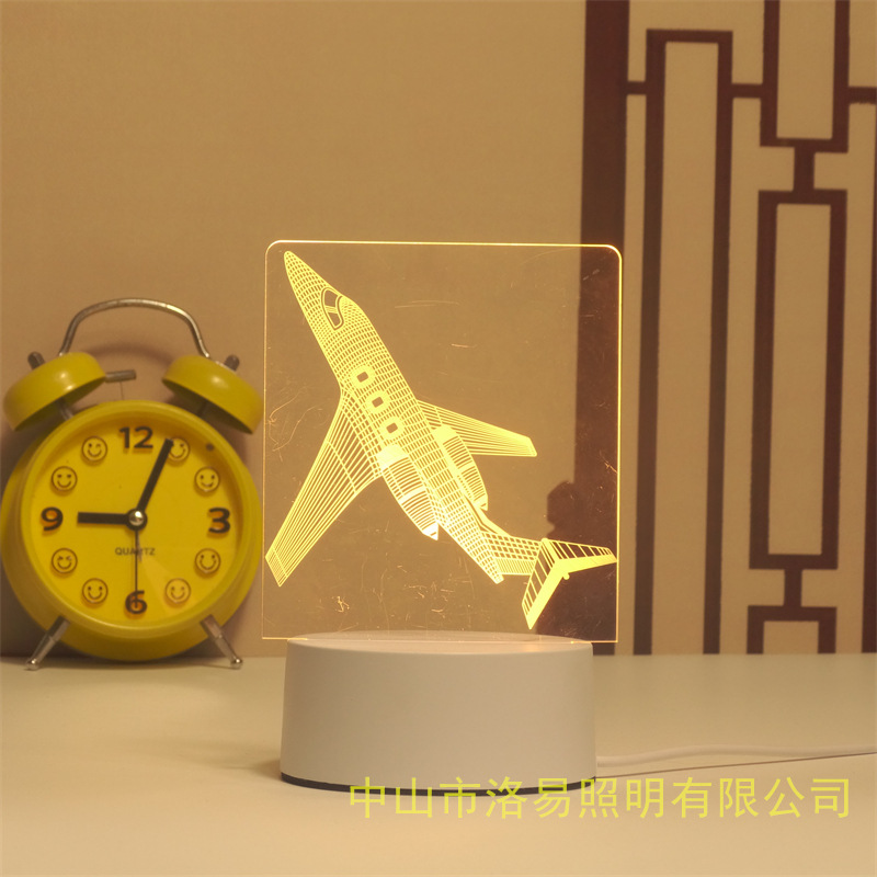 3D lámpara de noche acrílica atmósfera regalos de cabecera atmósfera lámpara de evento regalos al por mayor DIY lámpara de escritorio ideas de Navidad