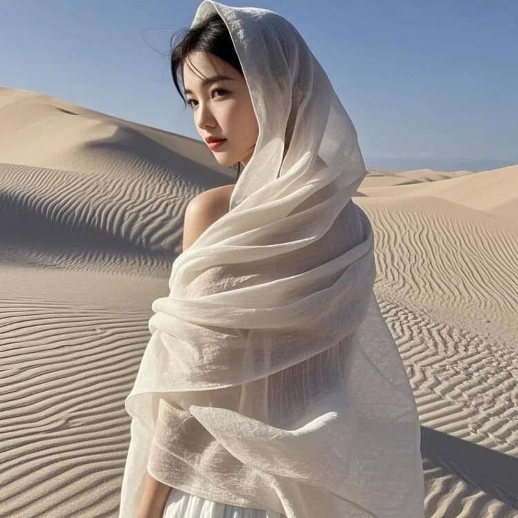 Ethnic Style Sun Protection Shawl New Qinghai Desert Original Tourist Chaka Salt Lake Beach Towel Thin Large Silk Scarf for Women Ethnic Style Sun Protection Shawl New Qinghai Desert Original Tourist Chaka Salt Lake Beach Towel Thin Large Silk Scarf for Women