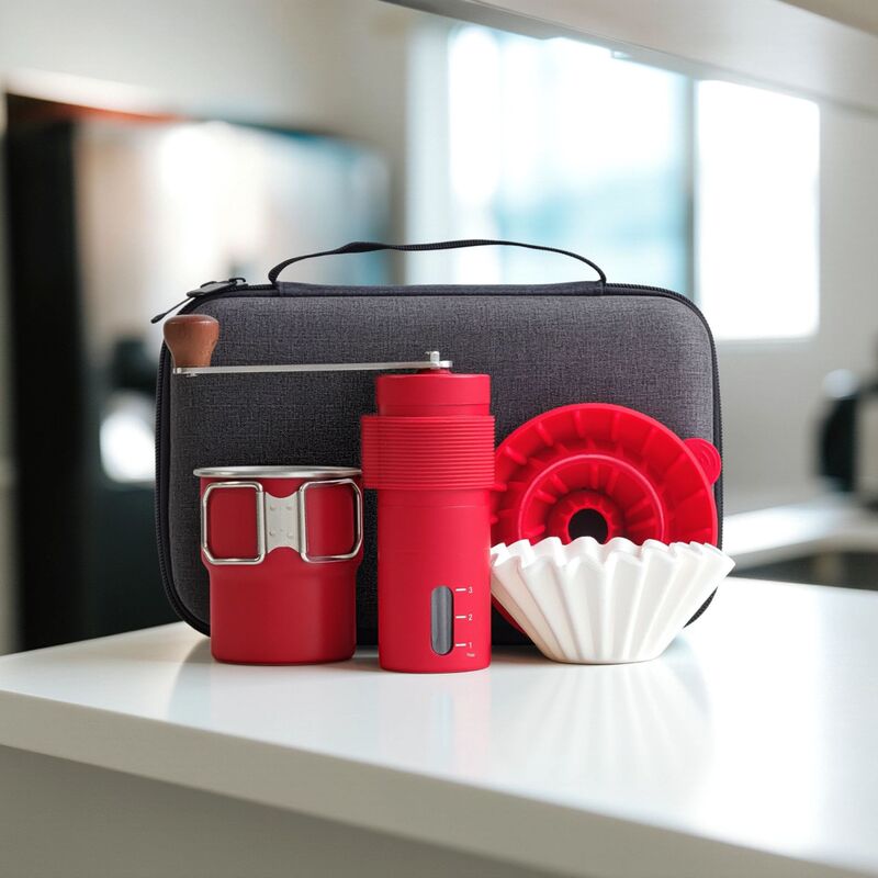 Cross-Border Outdoor Portable Hand-Brewed Coffee Set, Hand-Ground Coffee Pot, Folding Cup, Complete Set of Storage Gift Box, Coffee Utensils Cross-Border Outdoor Portable Hand-Brewed Coffee Set, Hand-Ground Coffee Pot, Folding Cup, Complete Set of Storage Gift Box, Coffee Utensils
