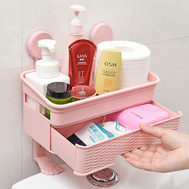 トイレ多機能二重トイレ収納棚引き出し収納棚穴なし壁ティッシュ箱雑物棚|undefined