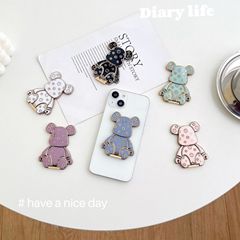 全身熊老花五金拉杆隱形摺疊手機殼支架桌面手機支架手機殼背貼女