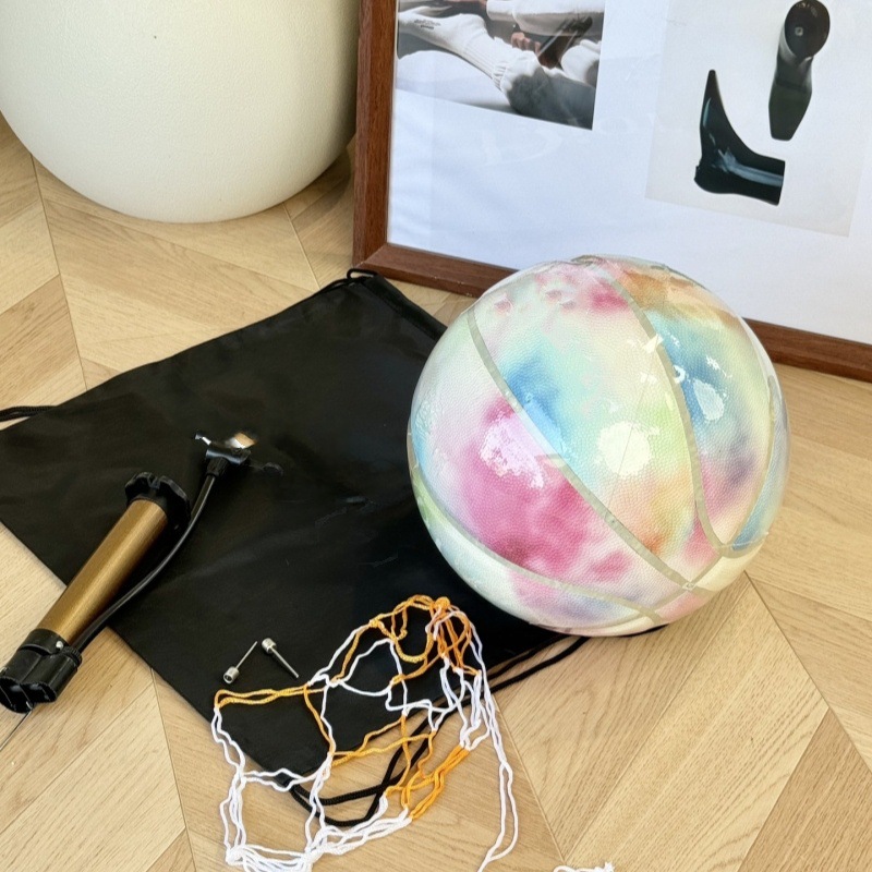 D Brand Rubber Basketball Indoor and Outdoor Wear-Resistant Adult Size 7 Basketball Sports Equipment with Storage Bag and Pump Trendy
