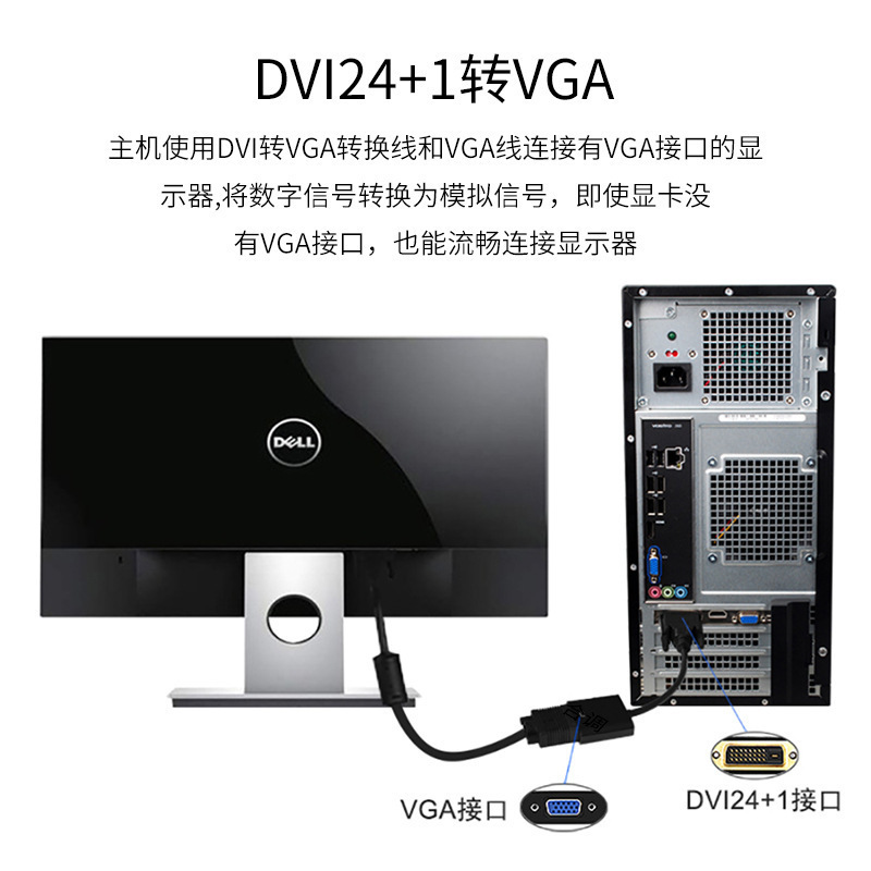 工場直販 DVI - VGA アダプタ ケーブル dvi - vga アダプタ ケーブル 1080P HD スポット卸売|undefined