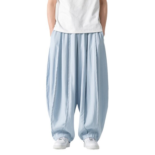 International trade work pants, Tang suit wide-leg radish pants, American hip-hop retro ethnic cotton linen Kung Fu pants