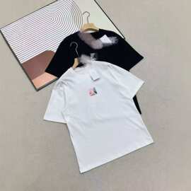 夏季新款男式纯棉短袖T恤潮牌宽松圆领印花情侣款百搭上衣