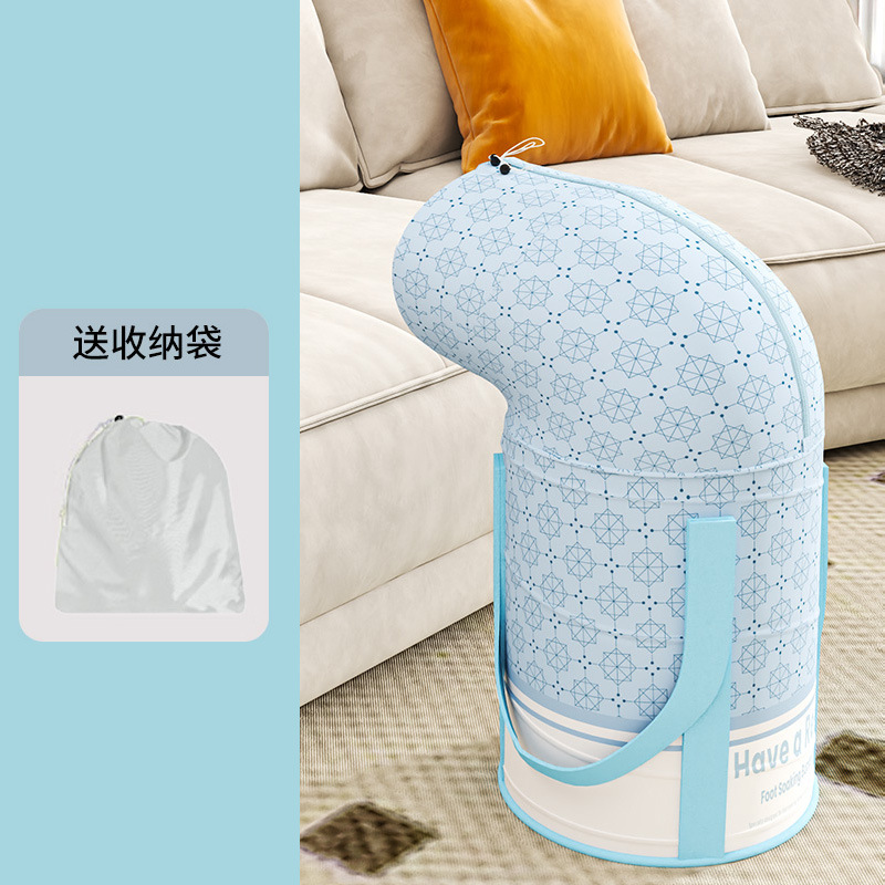 Impresión de barril de remojo de pies portátil bolsas de remojo de pies domésticas bolsas de pantorrilla más alto barril profundo aislamiento térmico dormitorio burbuja plegable