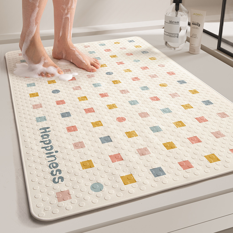 Simple ins ducha cuarto de baño antideslizante Mat Hotel PVC baño masaje estera del pie de los niños resistente a la caída de ventosa alfombra del piso