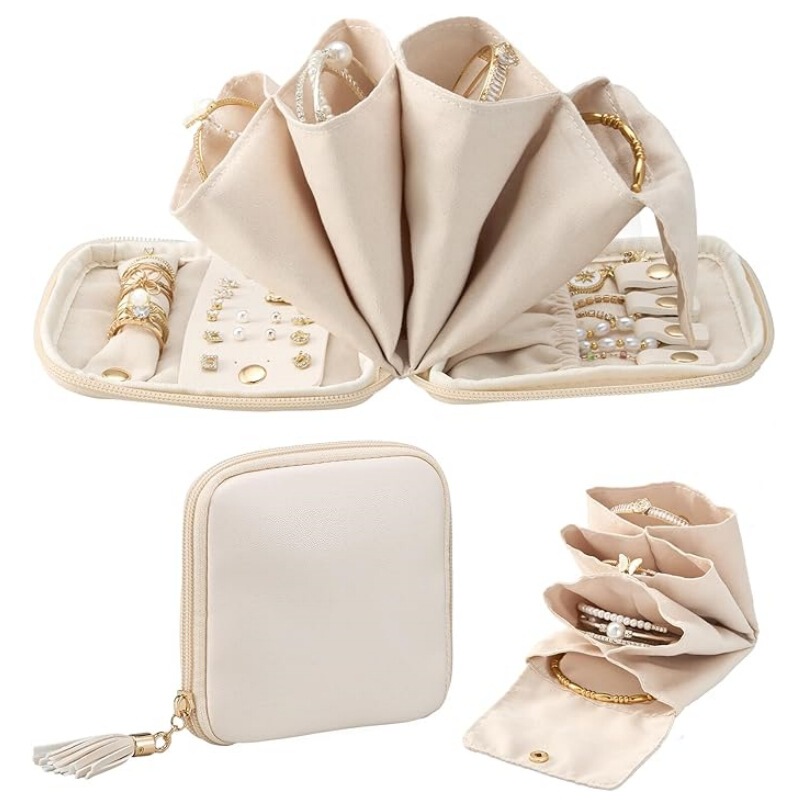 In-Stock Amazon Travel Jewelry Box Storage Case and Earrings, Ear Studs, Women's Necklaces, Bracelets, Rings, Bangles, Earrings
