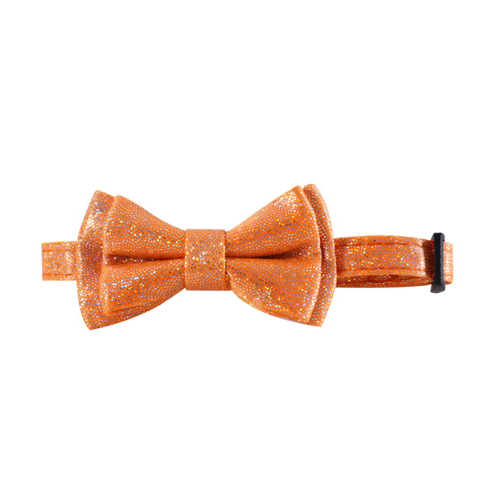 Pet Gato desmontable color caramelo sequinilla arco anti-asfixia perro conejo collar corbata collar