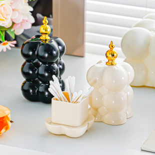 Light Luxury Toothpick Box, High-End Marshmallow Home Living Room Dust-Proof Storage Box, Toothpick Jar, Dental Floss Jar, Cotton Swab Box