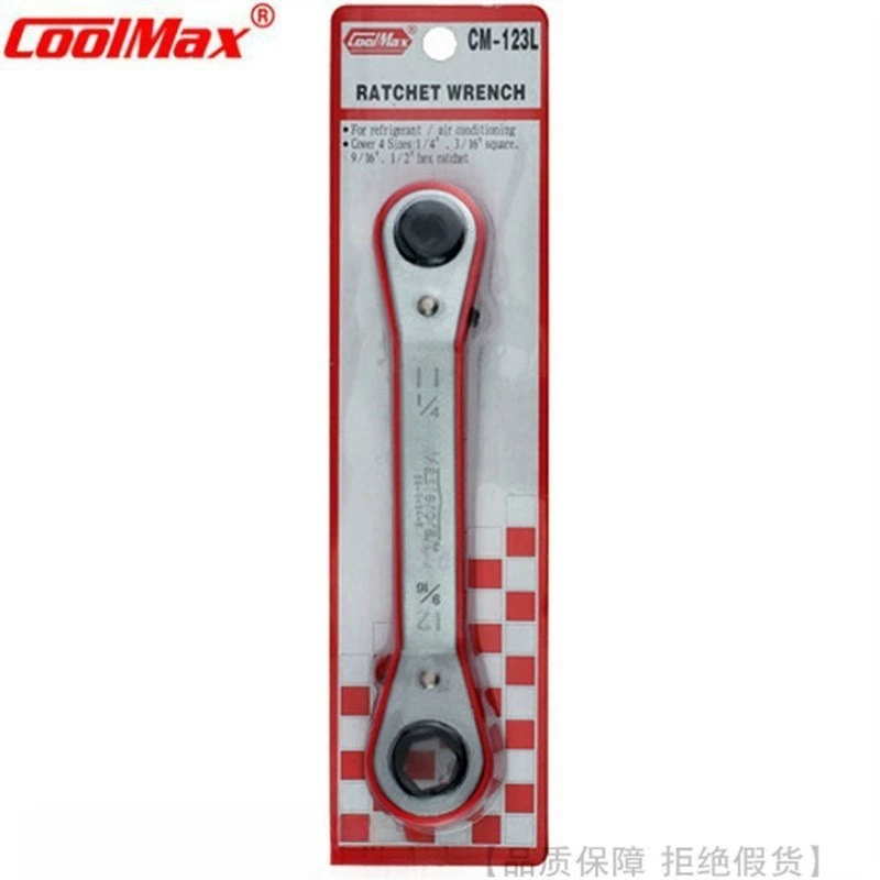 Ключ с храповым механизмом CoolMax/Gemei CM-123-L, четыре угла, шестигранный, 1/4-3/16, 9/16-1/3