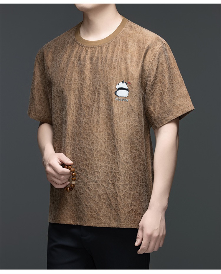 Áo thun nam cổ tròn tay ngắn chất liệu cotton thoáng mát — Màu cà phê SPH8829 chi tiết 11