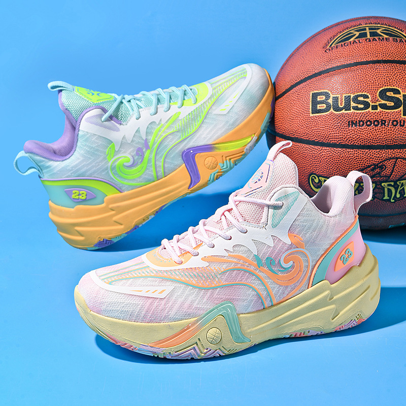 Zapatillas de baloncesto de pato mandarín de combate real resistentes a la absorción de impactos para jóvenes, hombres y mujeres, estudiantes casuales, zapatos deportivos para correr antideslizantes de suela gruesa, marea