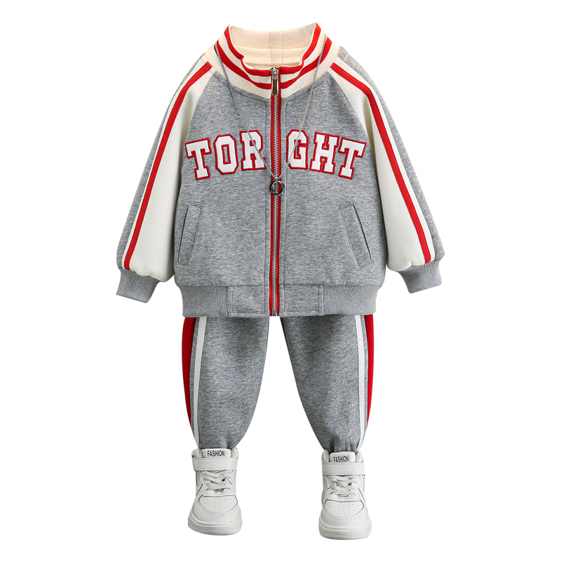 Set costum de primăvară, costum de baseball pentru copii, îmbrăcăminte sport 2023 ediție coreeană nouă pentru băieți, stil occidental, casual, din două piese_voghion.com