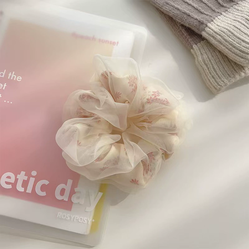 2025 новая сеточная пряжа сенсорный шарик головка, большой кишечник волосы кольцо женская головка канат сеть красная небольшая свежая темпераментная головка