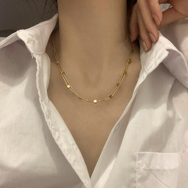 Simple Style Geometric Titanium Steel Plating Necklace 1 Piece