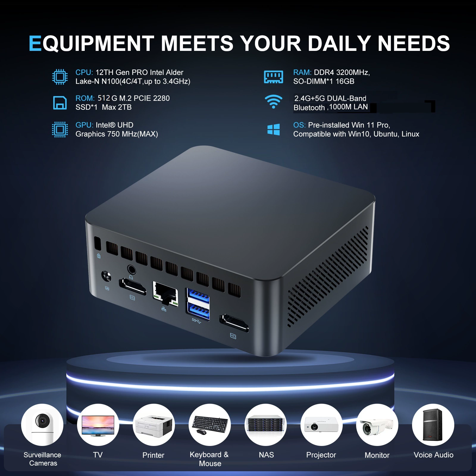N100 mini computer small host Win11 commercial office computer GK4PRO minipc mini computer host