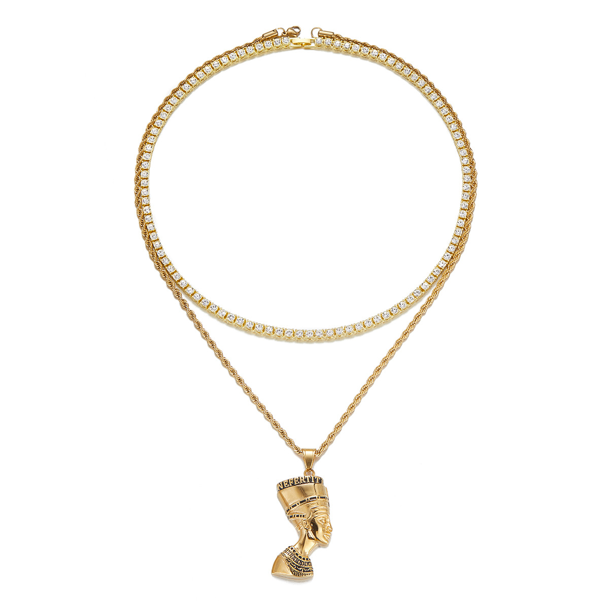 Pharaoh Pendant Necklace Set Personalized Hip Hop Style_voghion.com