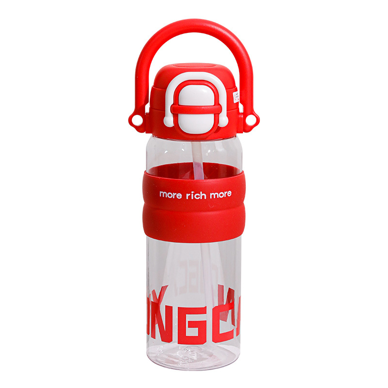 Nuevo Laicai doble bebida taza de plástico portátil taza de agua de mano taza de paja de cubierta elástica de gran capacidad taza de espesamiento taza anti-caída