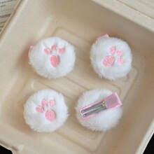 可爱毛绒猫爪发夹甜妹日系边夹心刘海夹软妹宅萌二次元头饰女
