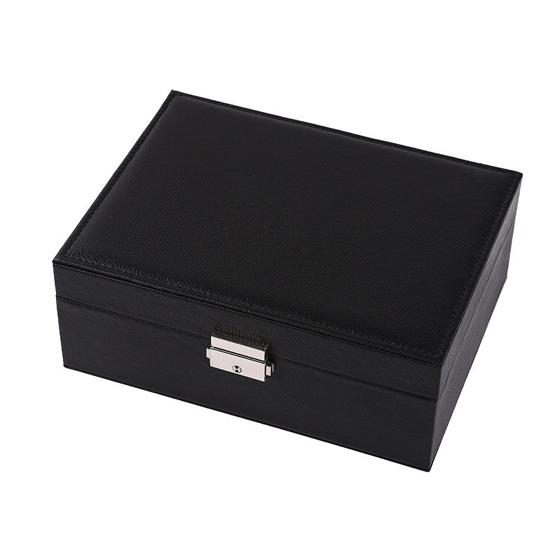 Caja de joyería de doble capa collar pendientes brazalete joyería de oro caja de joyería colgante estilo europeo