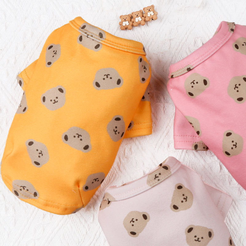 Ropa para perros y gatos otoño e invierno camisa de fondo para gatos oso ropa para mascotas de terciopelo de doble cara suministros para perros pequeños y medianos