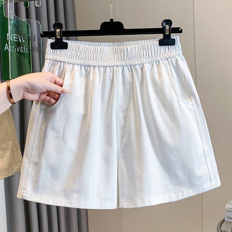 Summer New Style Loose Fashion Simple Plus-Size Solid Color Shorts for Women, Petite Elastic Waist Casual Shorts, Five-Point Shorts for Women Summer New Style Loose Fashion Simple Plus-Size Solid Color Shorts for Women, Petite Elastic Waist Casual Shorts, Five-Point Shorts for Women