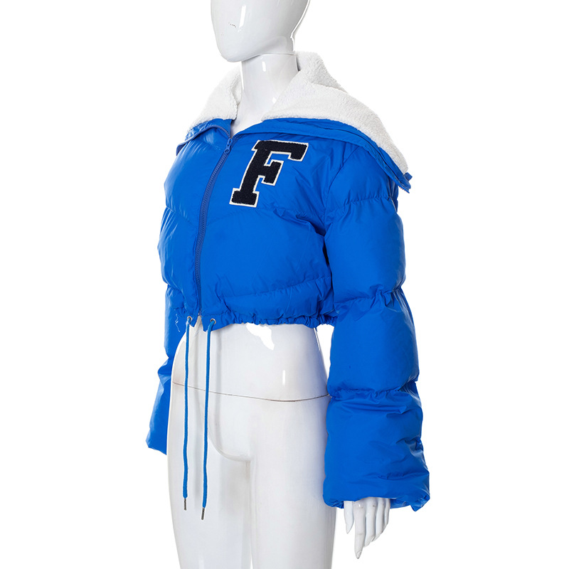 Abbigliamento donna bavero patch ricamo manica lunga cardigan coulisse dolce strada colpo pane vestiti_voghion.com